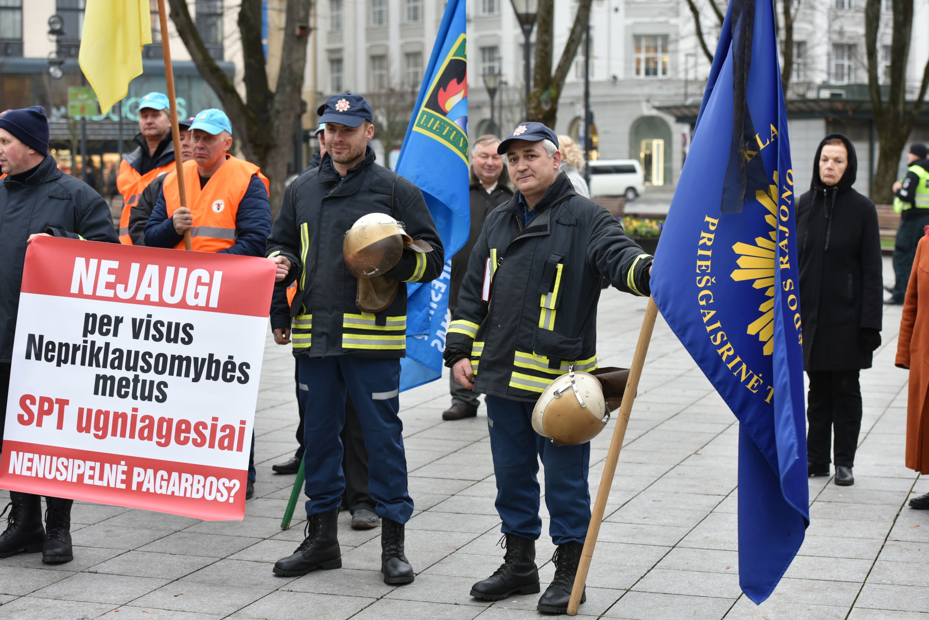 Митинг пожарных и служб спасения в Вильнюсе 