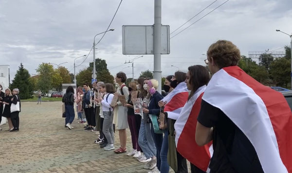 Акция в поддержку протестов в Белоруссии