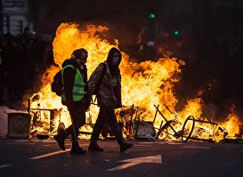 Акция протеста автомобилистов в Париже